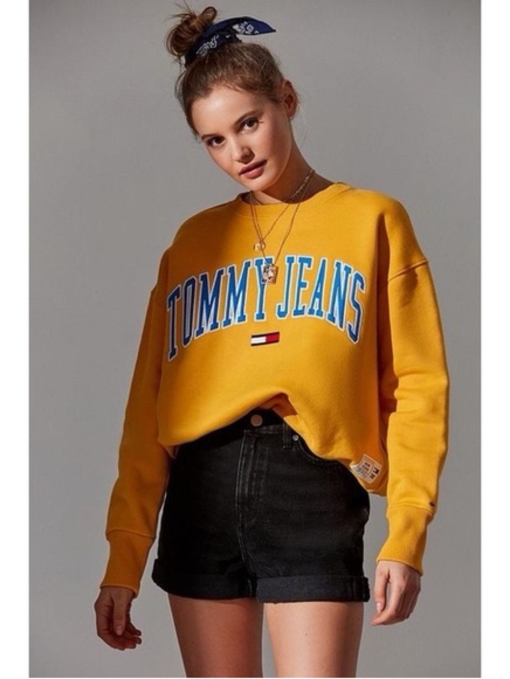Tommy Jeans Y2K Yellow Logo Sweatshirt XS